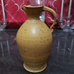 Vintage 9″ Ligonier Pitcher Pottery Vase 1 Peter 4:10 Signed Bottom (Unknown)