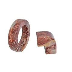 Noymer Brown Burgundy Real Marble Circle Art Sculpture Figurine Pakistan Vintage