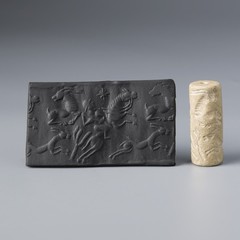 Near Eastern Sasanian White Jasper Stone Type Materail Cylinder Seal Pendant