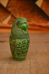 Authentic Ancient Egyptian Antiquities Stone Rare Green Canopic Jars Egyptian BC