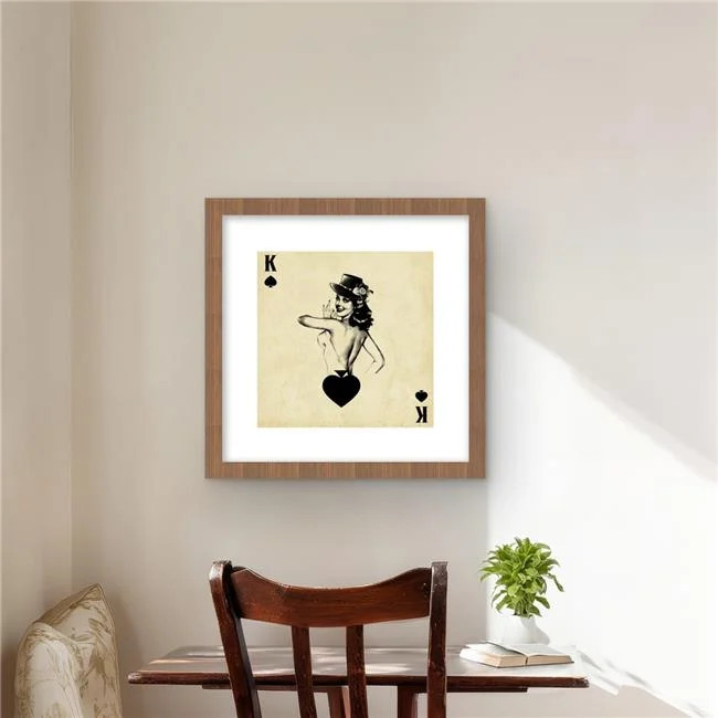 Begin Home Decor C1FM1616NA6GS3 16 x 16 in. King of Spades – Man Cave Framed …
