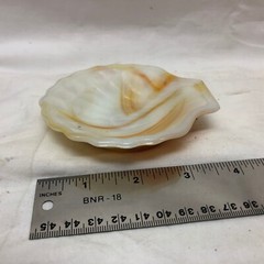 Vintage AKRO AGATE Shell Trinket Dish Ashtray Slag Glass