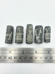 5 Pieces Lot Ancient Near Eastern Genuine Black Stone Cylinder Seals