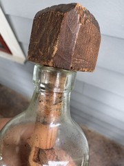 Whimsy Bottle * Not A Ship in Bottle * Folk Art * Wooden Chair With Woven Seat