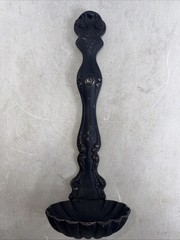 Vintage Large Cast Aluminum Spoon Wall Decoration Pocket Faux Plant Display 17”