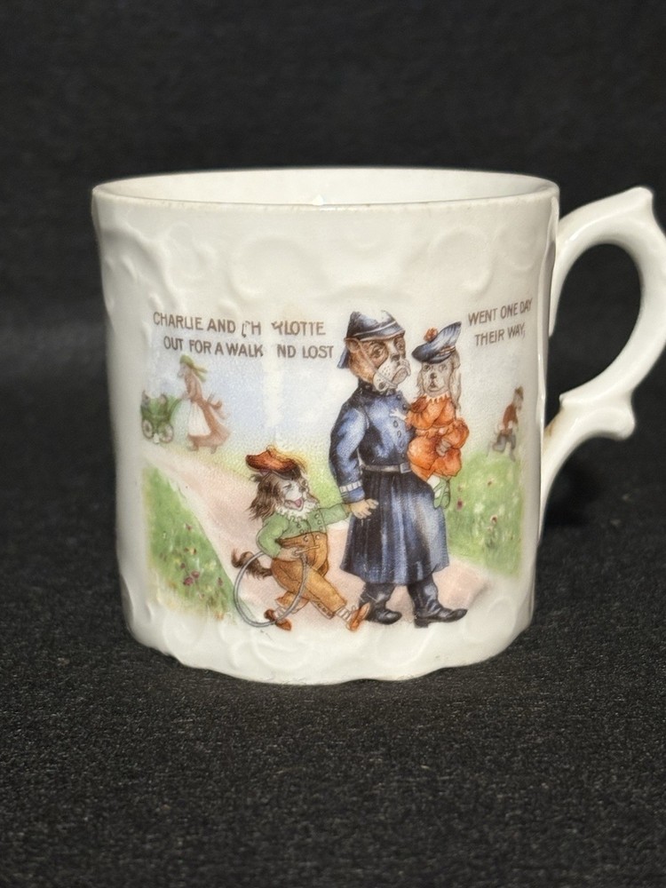 Antique Charlie & Charlotte Porcelain Childs Nursery Rhyme Cup