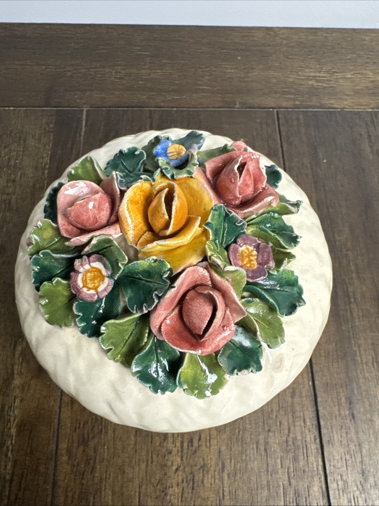 Vintage raised floral dish Made In Italy