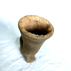 300 BC Ancient Roman Terracotta Drinking Rhyton Ceramic Artifact Intact Pottery