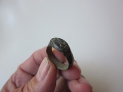very rare ancient Viking engraved massive bronze ring with runes. IX – X AD.