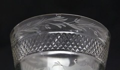 antique 18th C engraved Wedding Beaker glass, initials C.H & T.H and VIVAT 1787