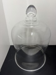 Vintage Cloche Dome Clear Glass Classic Bell Shape With Knob Handle Large 18” T