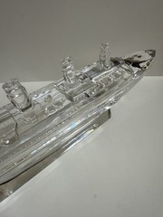 Vintage 1990s Waterford Crystal Steamship Oceanliner Ocean Liner Boat 11″, Nice