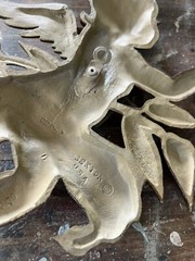 Rare 1960s Vintage Sexton Gold Painted Metal Cherub Angels Set of 2 Wall Decor