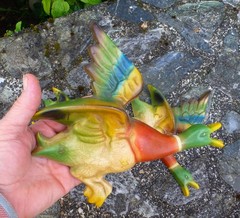 Rare Vintage Parkside Cast Metal Hand Painted Flying Ducks Set Made in England