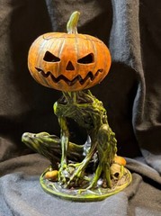 Neil Eyre Designs Halloween horror pumpkin head face Swamp Skull Lantern Box Pot