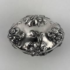 Vintage J.B. Signifies The Best Art Nouveau Silver plate Floral Trinket Box