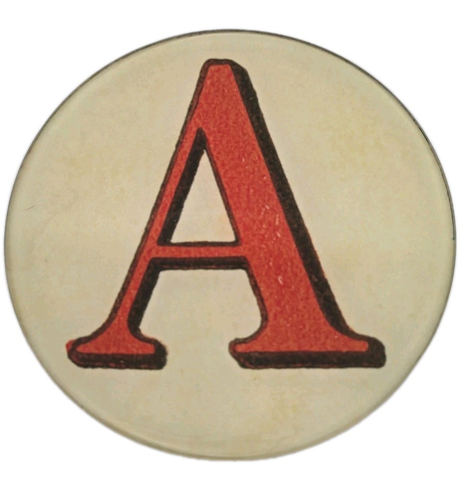 John Derain Red Letter “A” Signed 5.25 Plate Decopage Hand Blown Glass New York