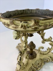 Unique Ornate French tazza with decorative embossed base Heavy
