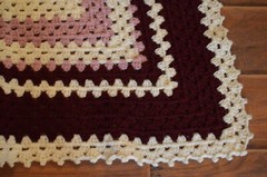 Afghan Lap Blanket,Baby Blanket,Maroon,Mauve,Square 40 x 40″