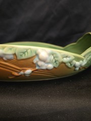 Roseville Pottery Blue Snowberry Console Bowl 1BL2-12 17″ Vintage