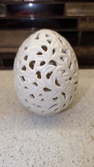 Unbranded White Reticulated Ceramic Egg-Shaped Candle Cover and Scent Diffuser