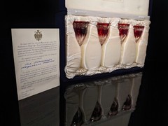Faberge Na Zdorovye Cordial Liqueur Red Glasses NIB