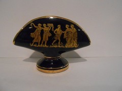 Made In Greece 24k Gold Accent Cobalt Blue Napkin / Card Holder