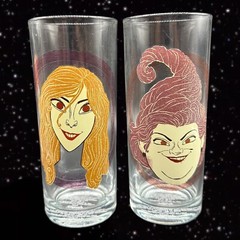 DISNEY HOCUS POCUS 10oz Glasses Sanderson Sisters Halloween 6”T 2.5”W Set Of 4