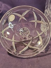 Bohemia 24% Lead Crystal Biscuit/Candy Jar W/Diamond & Fan Design