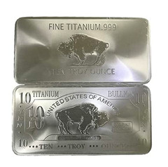 1x 10 Ounce Oz Titanium Buffalo Bar .999 Fine Ti Element one – ten oz