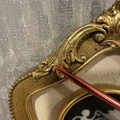 Vtg LIMOGES CAMEO 2 Greco Roman Florentine Gold Frame SUNGOTT ART STUDIOS France