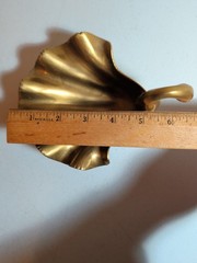 Vintage Heavy Brass Copper Swan Sculptural Bowl Patinaed