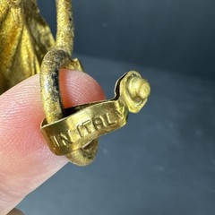 Pair Of Italian Tole Metal Rose Wall Hook Antique Gold Finish 6″ MCM VTG
