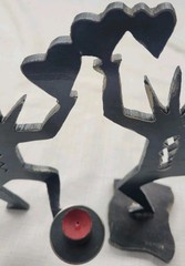 Vintage Original Ivan McLean Cut Steel Metal Sculpture Candle Holder Heart 1998