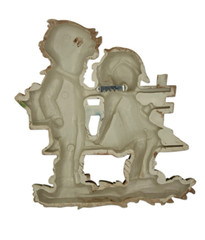 Vtg 1977 Homco Plastic Boy And Girl On Park Bench Wall Hanging USA Kitschy