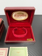 Vintage Longines Wittnauer Red Velvet Watch Box & Case with Papers