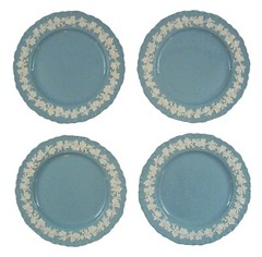 WEDGWOOD – Four Embossed Queen’s Ware Plates – United Kingdom – Circa 1950’s