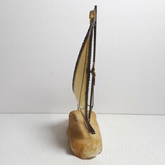 Vtg John Demott Signed Metal Art 10″ Sailboat Sculpture Brass Nautical Decor