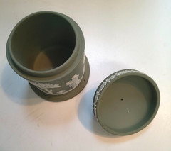 Wedgwood – Jasperware – Celadon Sage Green – Jar with Lid