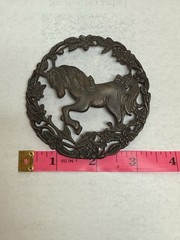 Vintage Unicorn Potpourri Lid Pewter Metal Lid 3″