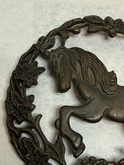 Vintage Unicorn Potpourri Lid Pewter Metal Lid 3″