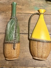 Sexton Decorative Metal Bottle Wall Hangings Green Yellow Brown