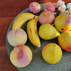 MCM Vintage Alabaster Stone Faux Fruit Artificial 13 pieces Unbranded