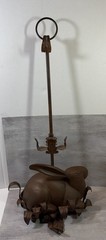 Vintage Cast Iron Rabbit Candlestick Wall Sconce Large 24″ Long Leaves