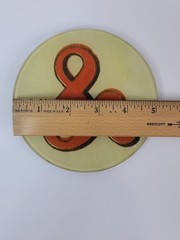 John Derain Red Letter “&” Signed 5.25 Plate Decoupage Hand Blown Glass New York