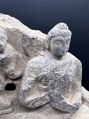 Un Touch Ghandharan Art Ghandhra Teaching Buddha Schist Stone Sculptures Panel