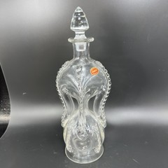 Magnor Glassverk Norway Clear Glass Decanter Vintage Container Bottle W Stopper
