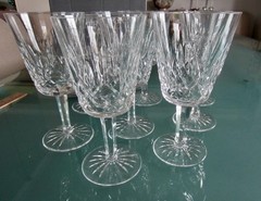 7 Waterford Crystal LISMORE 10oz 7”Tall Water / Wine Glasses Stemware Ireland