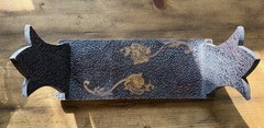 Tramp Art Pyrography Carved Portable Bookshelf Art Nouveau Victorian Style
