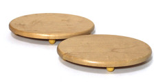 Wood Risers Small Oval Display Stands with Ball Feet Set 2